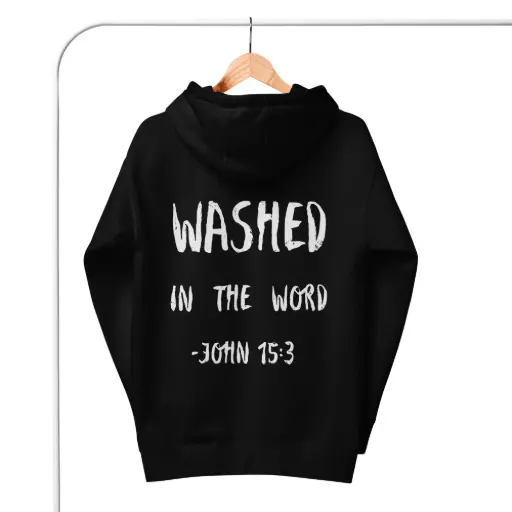 Washed in the Word  Christian Hoodie – Unisex Fit | Clean Slate Collection 