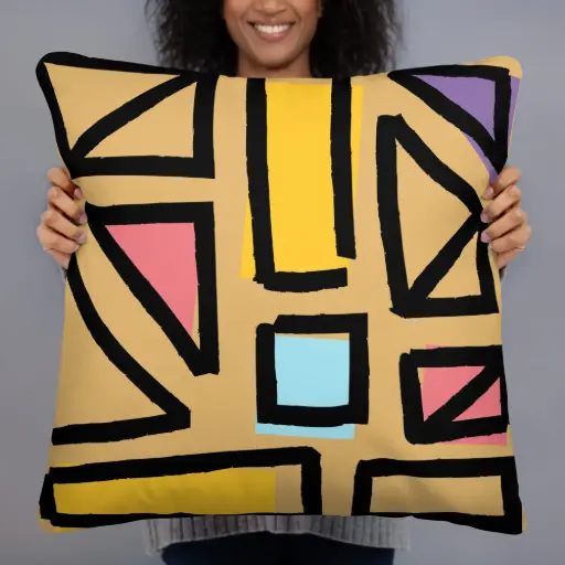 Color Splash Abstract Art Pillow 